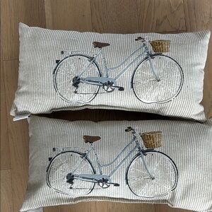 Threshold Striped Bicycle Throw Pillows - set of two